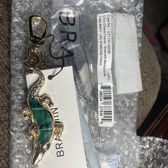 BRAHMIN Emerald Croc Charm Tassel NWT - Picture 5 of 5